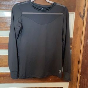 Yoga top with mesh detail